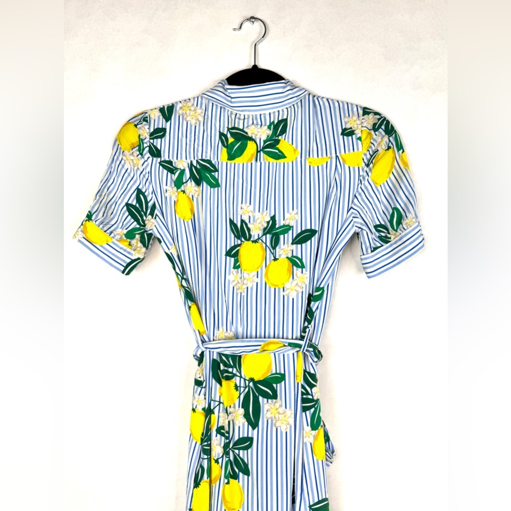 DRAPER JAMES Collection Lemon Blossom Floral Silk Maxi Shirtdress - Sz 0 - Picture 8 of 11